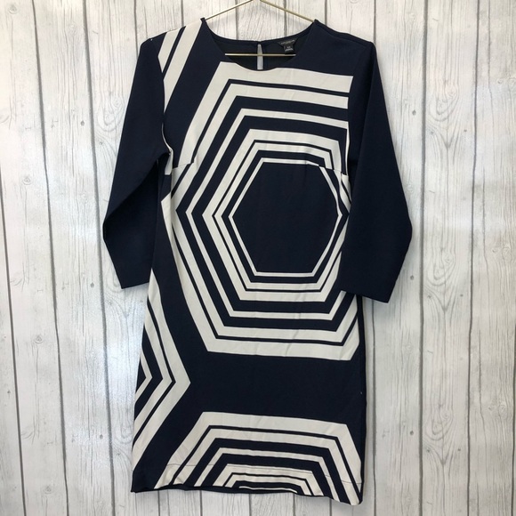 Ann TAYLOR geometric print sheath dress xs - Picture 4 of 6